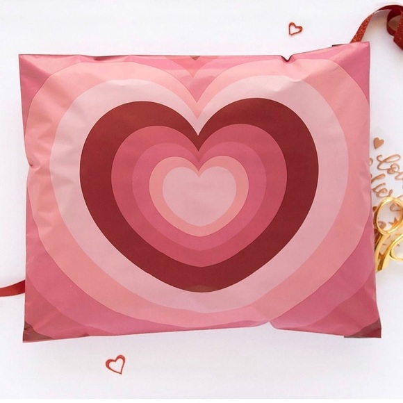 6x9  1000  Colorful Hearts Designer Poly Mailers Shipping Envelopes Boutique Custom Bags By Valuemailers 6 X 9